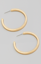 Load image into Gallery viewer, Metallic Open Hoop Earrings