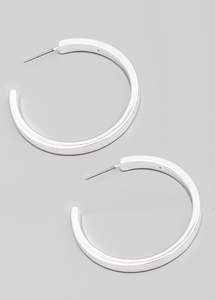 Metallic Open Hoop Earrings