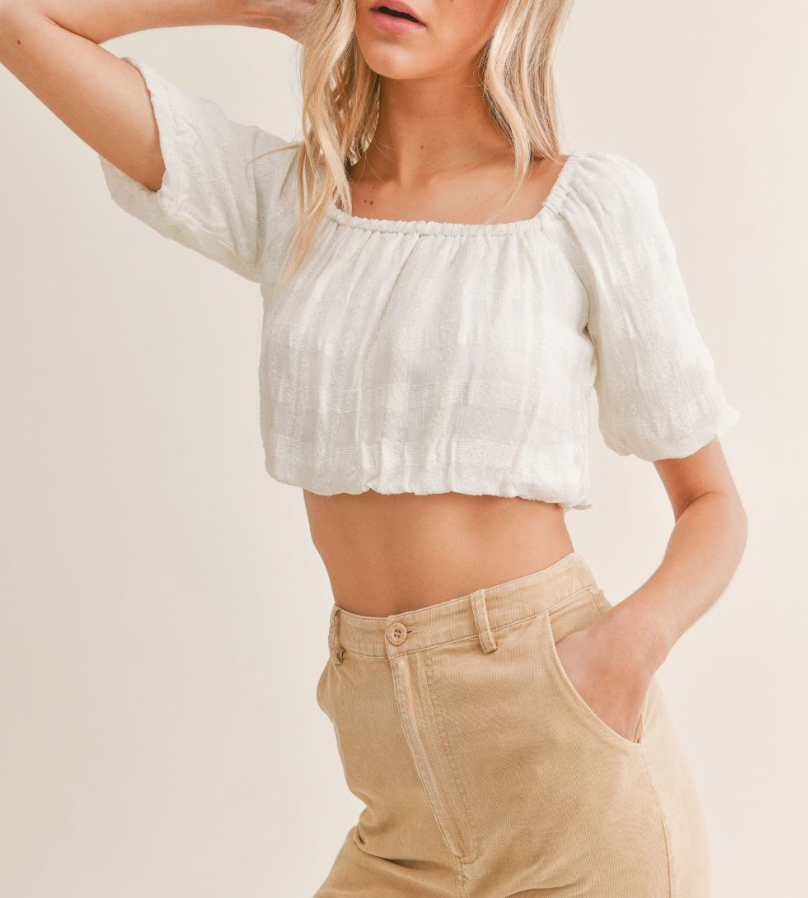 Off Shoulder Short Sleeve Crop Top – shop hey chick