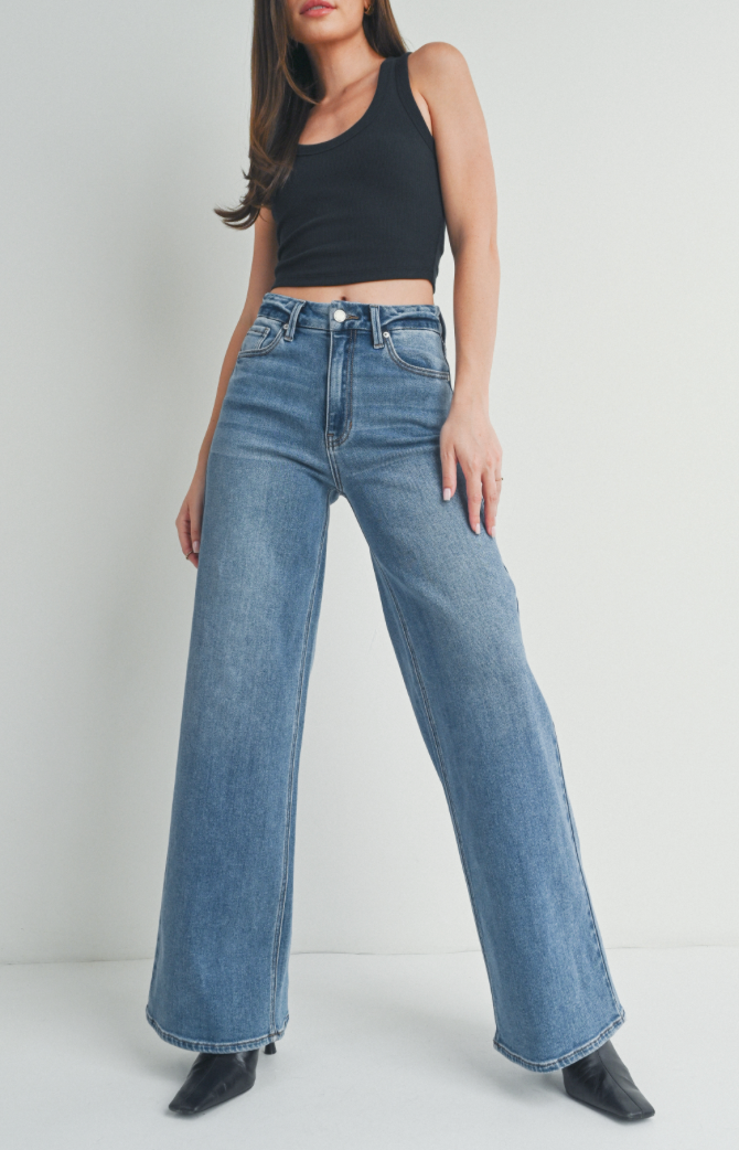 High Rise Palazzo Wide Leg Jeans – shop hey chick