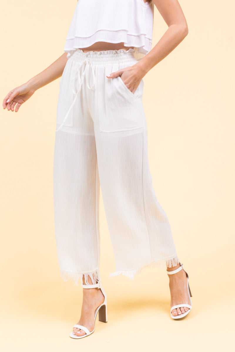 パンツ eaphi linen like fringe pants 1 eaphi linen like fringe pants サンプル - メルカリ