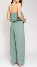 Load image into Gallery viewer, Frayed Hem Tube Top Jumpsuit