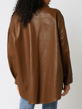 Load image into Gallery viewer, Oversized Faux Leather Shacket