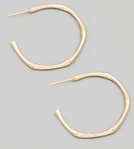 Bamboo Design Hoop Earrings