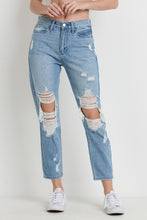 Load image into Gallery viewer, Extra Distressed Mom Jean
