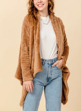 Load image into Gallery viewer, Drape Front Teddy Coat