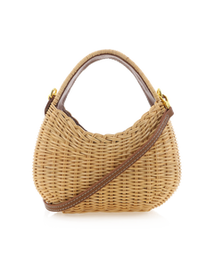 Top Handle Rattan Woven Bag