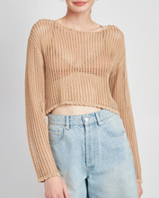 Load image into Gallery viewer, Long Sleeve Crochet Top