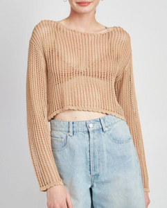 Long Sleeve Crochet Top