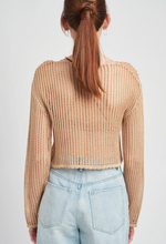 Load image into Gallery viewer, Long Sleeve Crochet Top