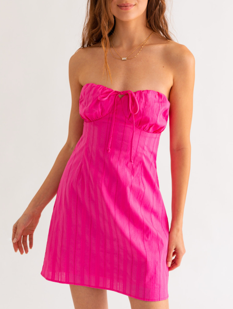 Tube Back Tie Mini Dress