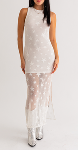 Mesh Star Maxi Dress shop hey chick