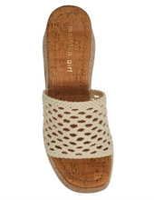 Load image into Gallery viewer, Single Strap Woven Cork Wedge