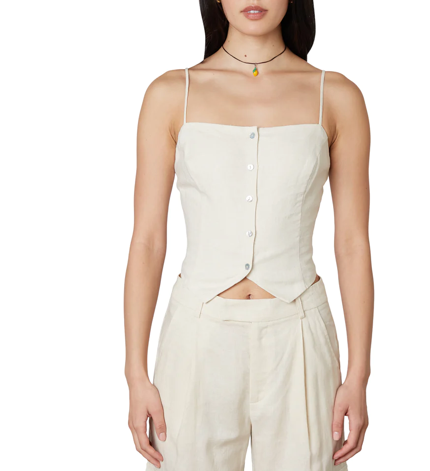 Cropped Button Down Corset Vest