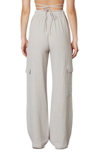 Load image into Gallery viewer, High Waisted Linen Cargo Pants