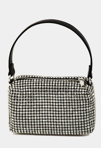 Rectangle Rhinestone Studded Handbag