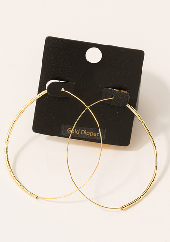 Gold Dipped Thin 48Mm Hoop Earrings
