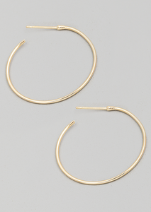 Thin Metallic Hoop Earrings