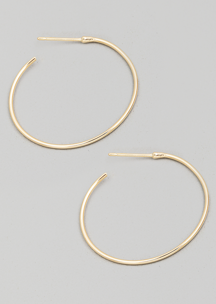 Thin Metallic Hoop Earrings