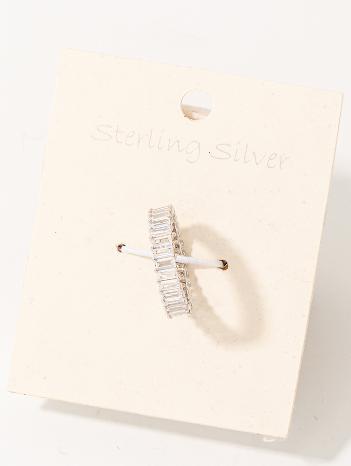 Sterling Silver Baguette Eternity Ring