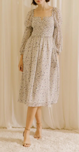 Load image into Gallery viewer, Long Sleeve Floral V Center Midi Dress