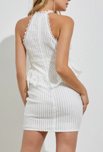 Load image into Gallery viewer, Lace Ruffle Peplum Mini Dress