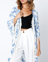 Load image into Gallery viewer, Fringe Half Sleeve Kimono