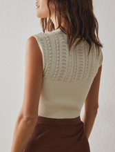 Load image into Gallery viewer, Crew Neck Ribbed Knit Sleeveless Cropped Top