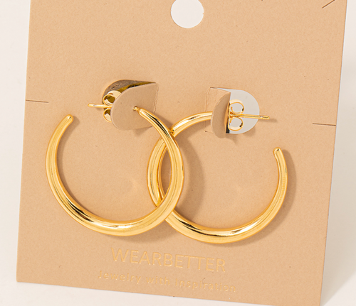 Thin Graduated Latch Hoop Earrings