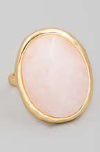 Load image into Gallery viewer, Round Oval Stone Open Band Ring