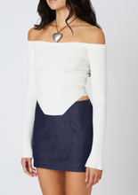 Load image into Gallery viewer, Off Shoulder Knit Scalloped Hemline Top
