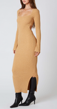 Load image into Gallery viewer, Knit Long Sleeve Square Neck Midi Dress