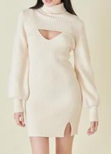 Load image into Gallery viewer, Ribbed Sweater Knit Set Balloon Sleeve Shrug Dress