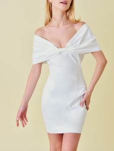 Off Shoulder Bow Mini Dress