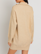 Load image into Gallery viewer, Quarter Zip Mini Sweater Dress