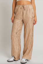 Load image into Gallery viewer, Texture Waist Drawstring Straight Pants