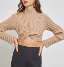 Load image into Gallery viewer, High Neck Knit Crop Top