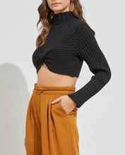 Load image into Gallery viewer, High Neck Knit Crop Top