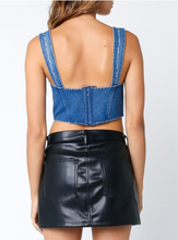 Load image into Gallery viewer, Sleeveless Denim Bustier Top