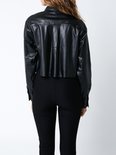 Load image into Gallery viewer, Long Sleeve Leather Button Down Top