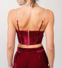 Load image into Gallery viewer, Cowl Velvet Jewel Strap Corset Top