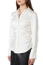 Load image into Gallery viewer, Collared Button Down Ruched Top
