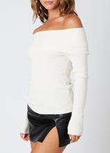 Load image into Gallery viewer, Off Shoulder Ribbed Sweater Top