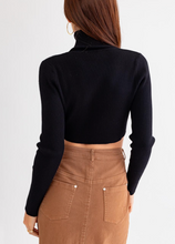 Load image into Gallery viewer, Long Sleeve Turtle Neck Sweater Crop Top