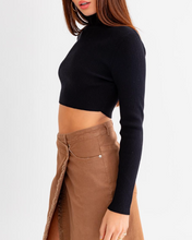 Load image into Gallery viewer, Long Sleeve Turtle Neck Sweater Crop Top