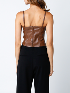 Vegan Leather Corset Top