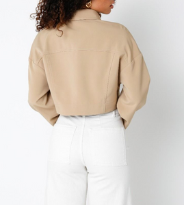 Cargo Button Down Cropped Blazer