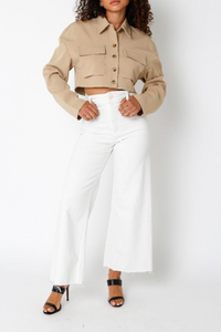 Cargo Button Down Cropped Blazer