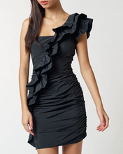 Load image into Gallery viewer, One Shoulder Ruched Mini Dress