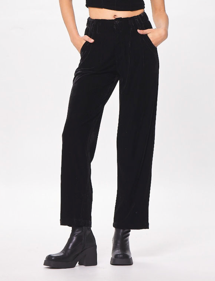 High Waisted Velvet Trousers